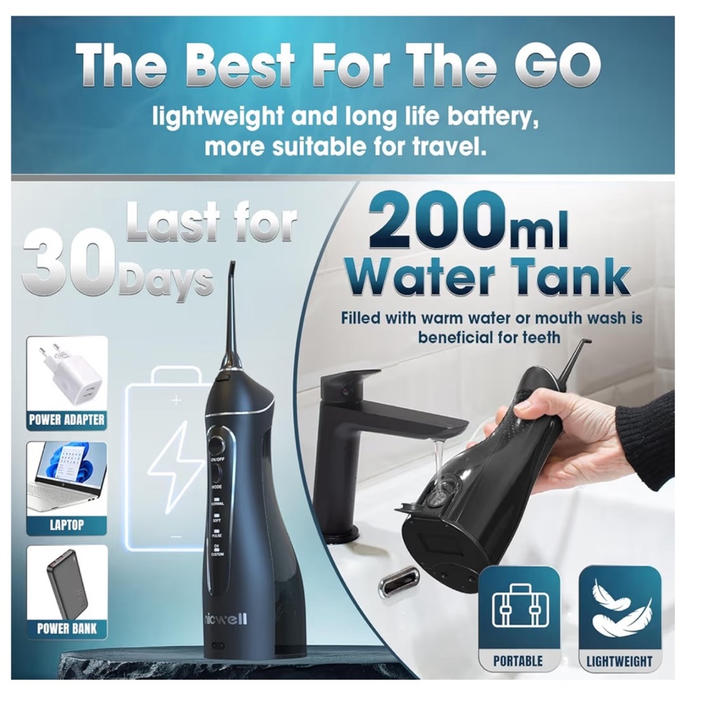 NEW Nicwell Smart Oral Irrigator (F5025) - Picture 7 of 9